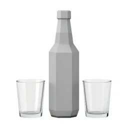 Soju bottle and glass