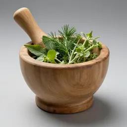 Mortar of glowing herbs