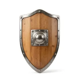 Wooden shield with an iron boss