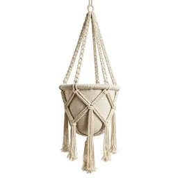 Hanging macrame planter
