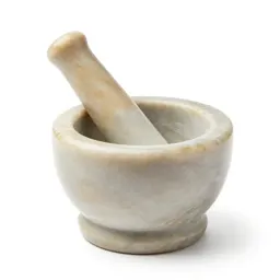 Marble mortar and pestle