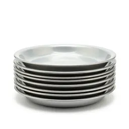Stack of enamel camping plates