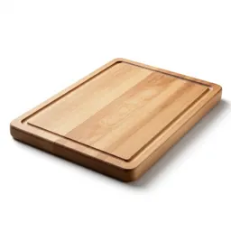 Wooden cutting board with a juice groove
