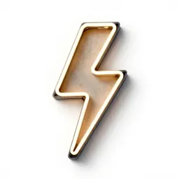 Neon sign shaped like a lightning bolt