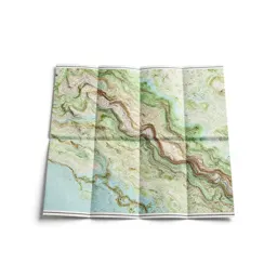 Topographic map folded
