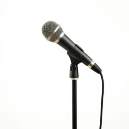 Boom microphone on a stand