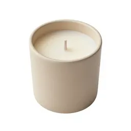 Scented candle in a vessel