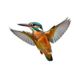 Kingfisher hovering