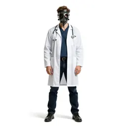 Plague doctor with a beaked mask