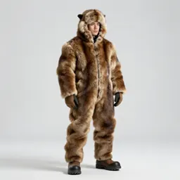 Snow-country hunter in furs