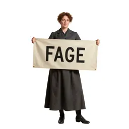 Suffragette with a banner