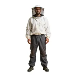 Beekeeper in a veiled suit