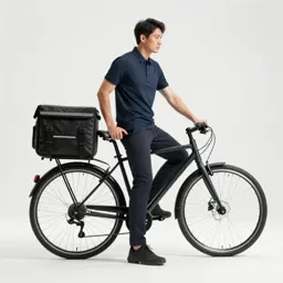 Bicycle courier with a messenger bag