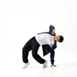 Breakdancer freezing a pose