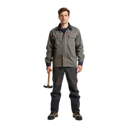 Field geologist with a rock hammer
