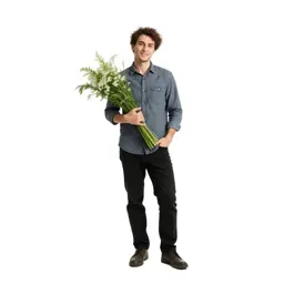 Florist arranging stems