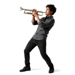 Jazz trumpeter mid-performance