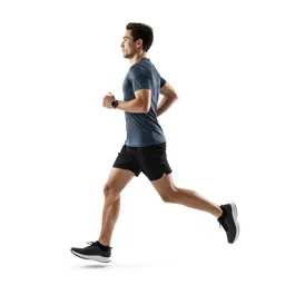 Long-distance runner mid-stride