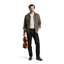 Luthier holding a violin