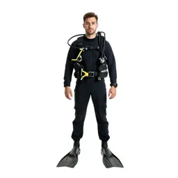 Rescue diver with fins