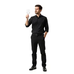 Sommelier examining a glass