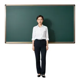 Teacher at a chalkboard