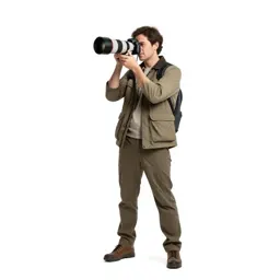 Wildlife photographer with a long lens