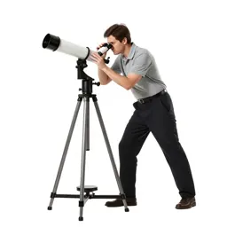 Astronomer at a telescope eyepiece