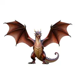 Dragon with folded wings