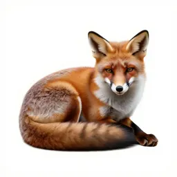Red fox curled asleep