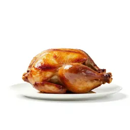Roast chicken on a board