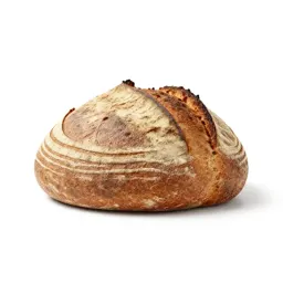 Sourdough boule with a scored crust