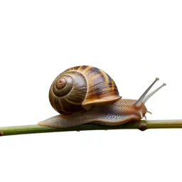 Snail on a wet stem