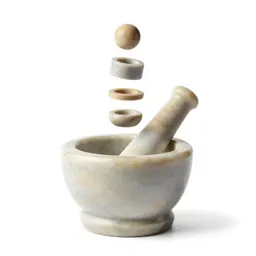 Marble mortar and pestle