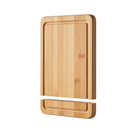 Wooden cutting board with a juice groove