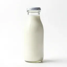Milk bottle with a foil cap