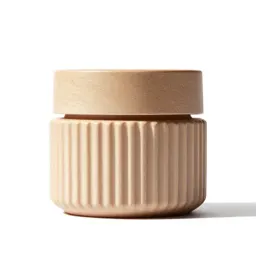 Ribbed cosmetics jar