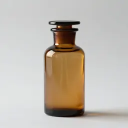 Amber glass apothecary bottle