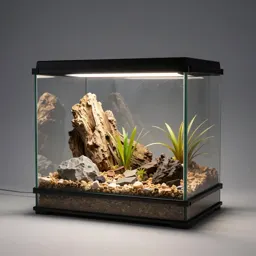 Terrarium with a heat lamp