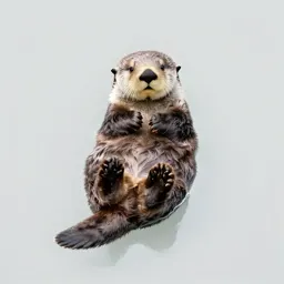 Sea otter floating