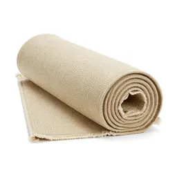 Hand-knotted wool rug rolled up