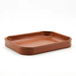 Leather valet tray