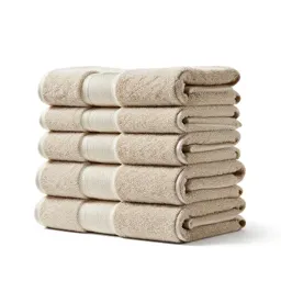 Set of stacked bath towels