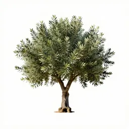 Olive tree with a gnarled trunk