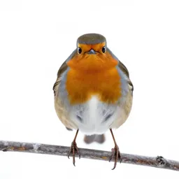 Robin on a frosted branch