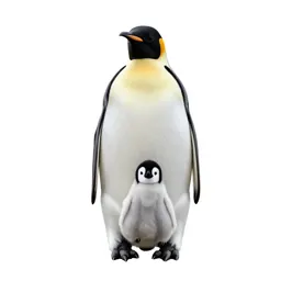 Emperor penguin with a chick