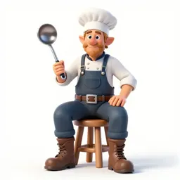 Halfling cook with a ladle