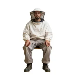 Beekeeper in a veiled suit