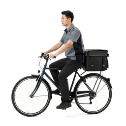 Bicycle courier with a messenger bag