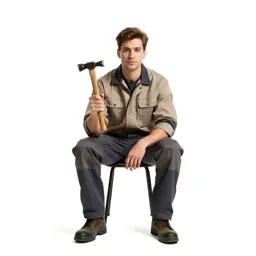 Field geologist with a rock hammer